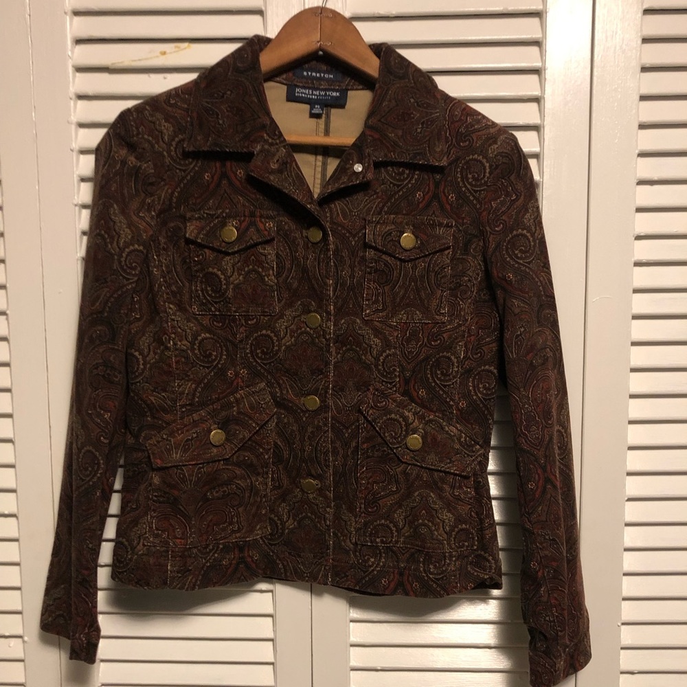 Jones New York Stretch/Signature Corduroy Jacket. Petite/Small.